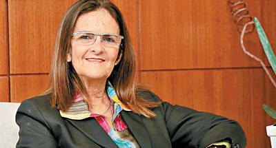 A nova presidente da Petrobras, Graa Foster, ontem, na sede da empresa, no Rio