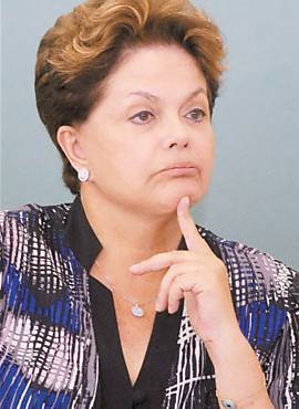 A presidente Dilma Rousseff durante evento em Braslia