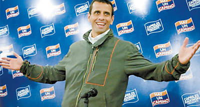O presidencivel opositor, Henrique Capriles