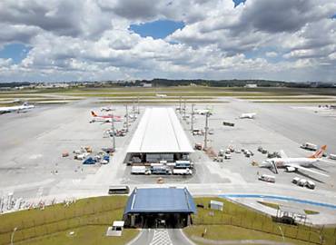 Ptio de aeronaves do aeroporto de Cumbica, em Guarulhos
