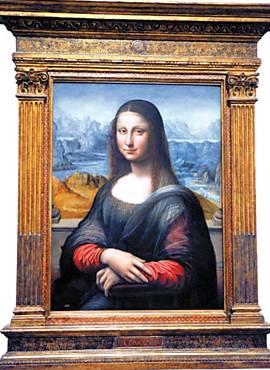 A verso da "Mona Lisa" apresentada ontem pelo Museu do Prado, em Madri