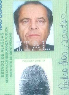 RG com a foto do ator Jack Nicholson era usado por suspeito