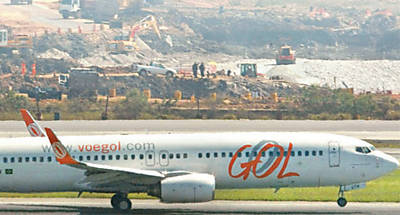 Boeing da Gol no aeroporto internacional de Guarulhos, origem do novo voo para Miami