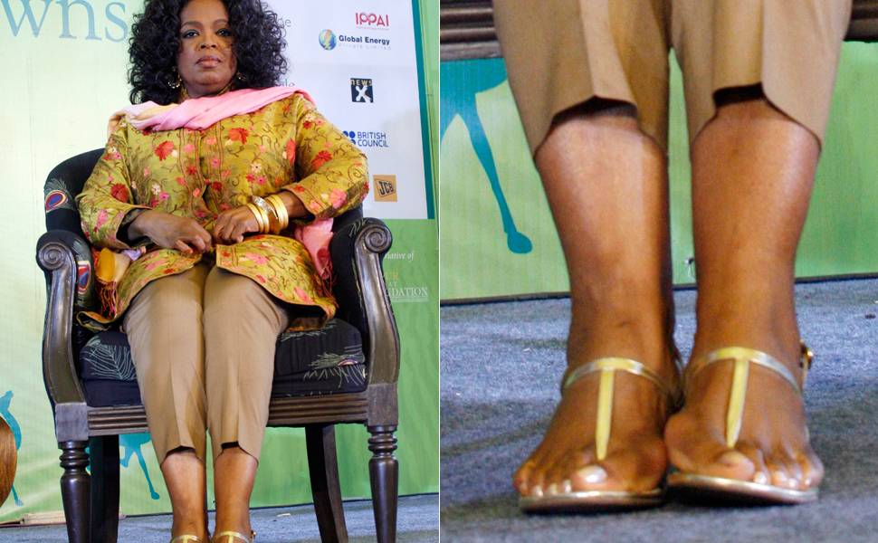 Já a apresentadora Oprah Winfrey tem, além da joanetes, seis dedos no pé