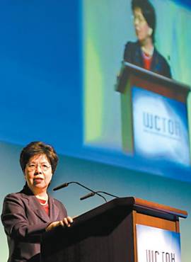 A mdica e economista Margaret Chan, da organizao Mundial da Sade, em Cingapura