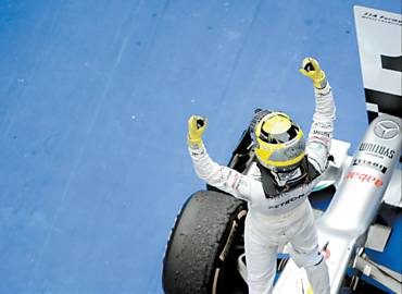 Nico Rosberg celebra vitria no GP da China