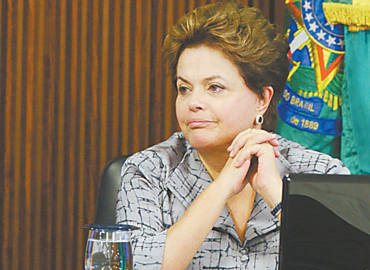 Dilma Rousseff no Planalto, durante reunio com empresrios