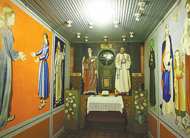 Pinturas na Capela da Nonna, do Museu Casa de Portinari, em Brodowski, que foi fechado para visitao no dia 22