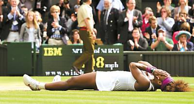 Serena celebra o ttulo em Wimbledon
