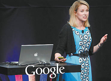 Marissa Mayer, presidente do Yahoo!, em apresentao quando trabalhava no Google
