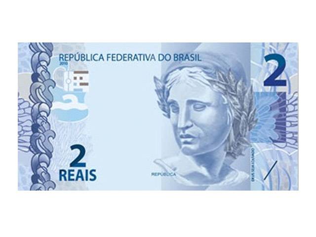 Cédula de R$ 2 da segunda família do Real, que será lançada em 2013