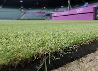 Quadra de grama de Wimbledon, palco do tnis na Olimpada