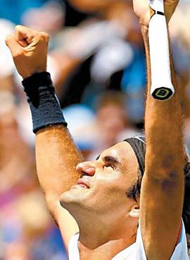 Federer festeja a conquista