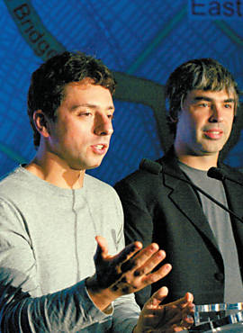 Os fundadores do Google, Larry Page e Sergey Brin