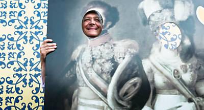 Geraldo Alckmin posa em retrato de tamanho natural de Dom Pedro