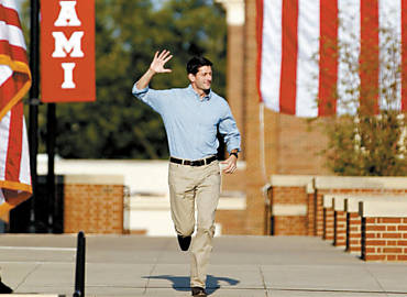 Paul Ryan, candidato republicano a vice-presidente, participa de campanha em Ohio