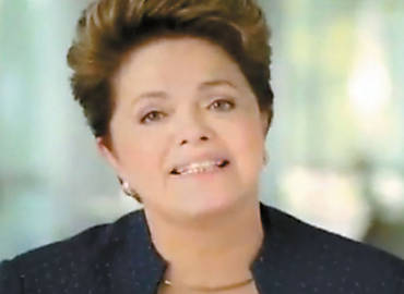 Dilma Rousseff no pronunciamento em rede nacional de TV