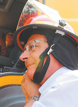 Alckmin durante entrega de caminho contra incndios no Leite Lopes, em Ribeiro