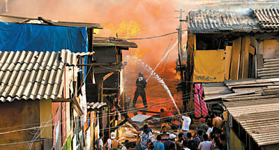 Incndio na favela do Moinho, no centro de So Paulo