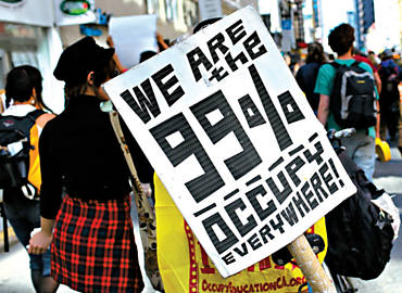 Protesto na Califrnia em comemorao ao Occupy Wall Street, que fez um ano