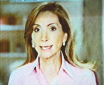 A prefeita Drcy durante a propaganda eleitoral na TV