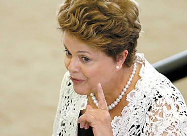 A presidente Dilma Rousseff participa de cerimnia no Planalto