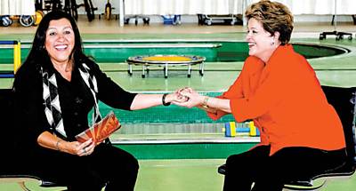 Regina Casé e Dilma, em entrevista exibida ontem no programa &#145;Esquenta!&#146;, da TV Globo
