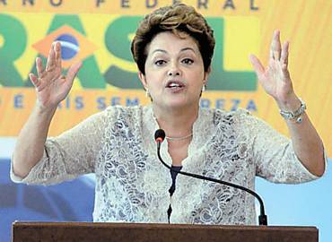 A presidente Dilma Rousseff no anncio do pacote de aeroportos ontem, em Braslia