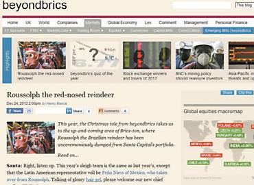 Brasil estrela conto de Natal do blog beyondbrics, do "Financial Times", sobre emergentes