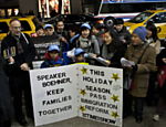 Manifestantes protestam a favor da reforma da imigração em Nova York, nos Estados Unidos