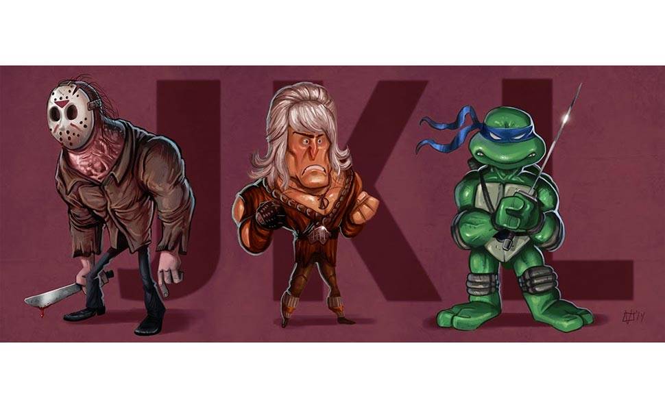 "J" para "Jack, o Estripador", "K" para Khan de "Star Trek 2", "L" para a tartaruga ninja Leonardo