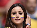 Torcedora da seleção colombiana em Belo Horizonte; Colômbia enfrentou a Grécia no Mineirão