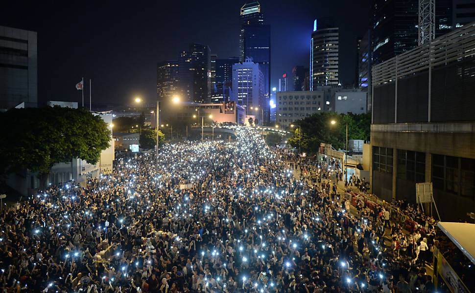Protesto por democracia em Hong Kong