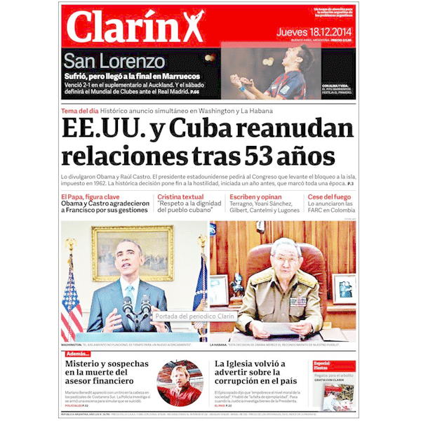 Reaproximao EUA e Cuba nos jornais internacionais