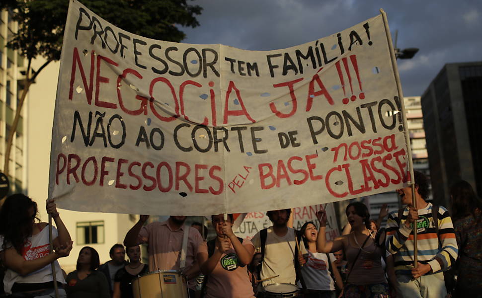 Protesto dos professores na Paulista