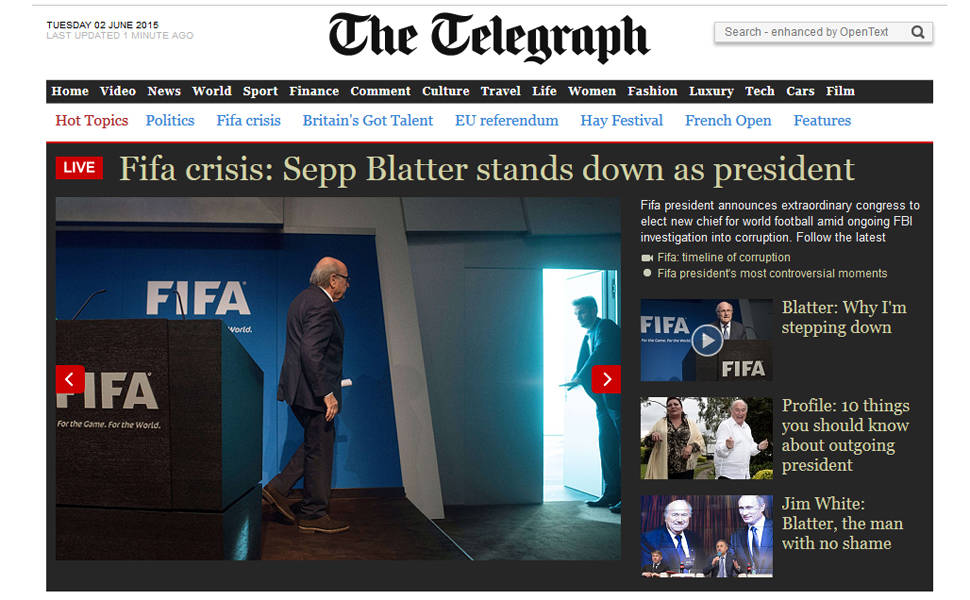 Repercusso mundial da renncia de Blatter