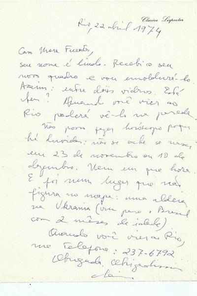 Cartas de Clarice para Mora Fuentes