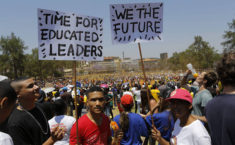 Estudantes protestam na frica do Sul