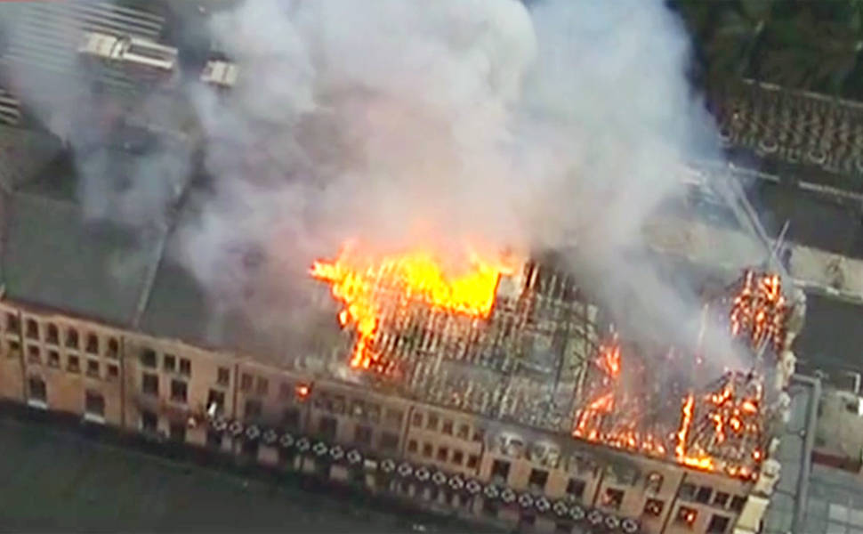 Incndio atinge Museu da Lngua Portuguesa