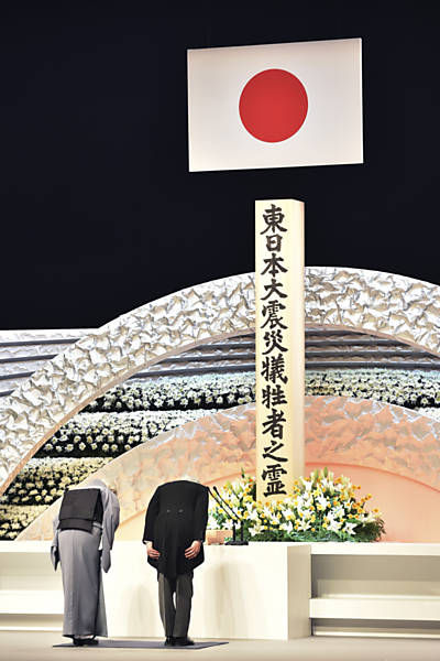 Cerimnias relembram os cinco anos do terremoto e do tsunami no Japo