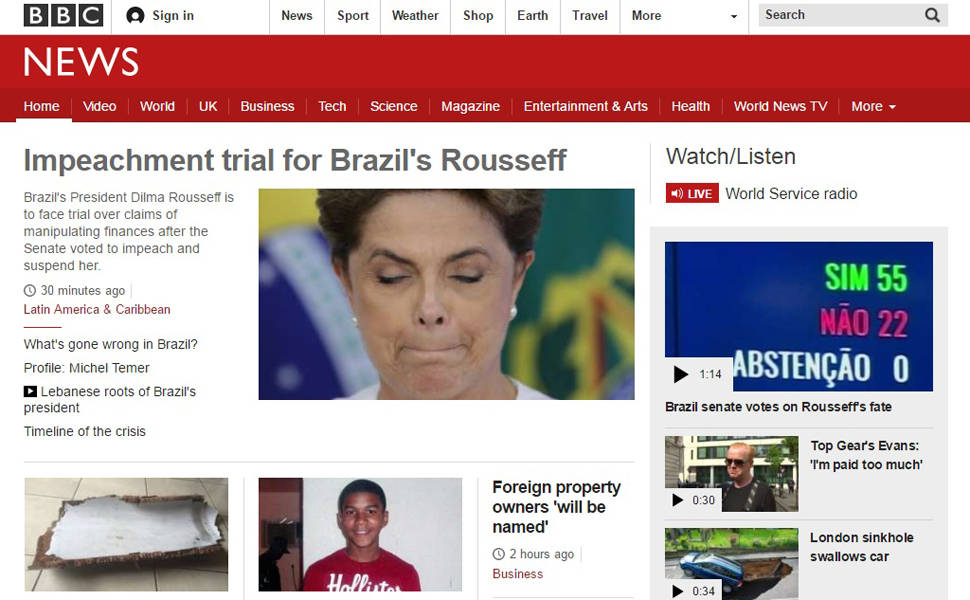 Jornais internacionais repercutem afastamento de Dilma Rousseff