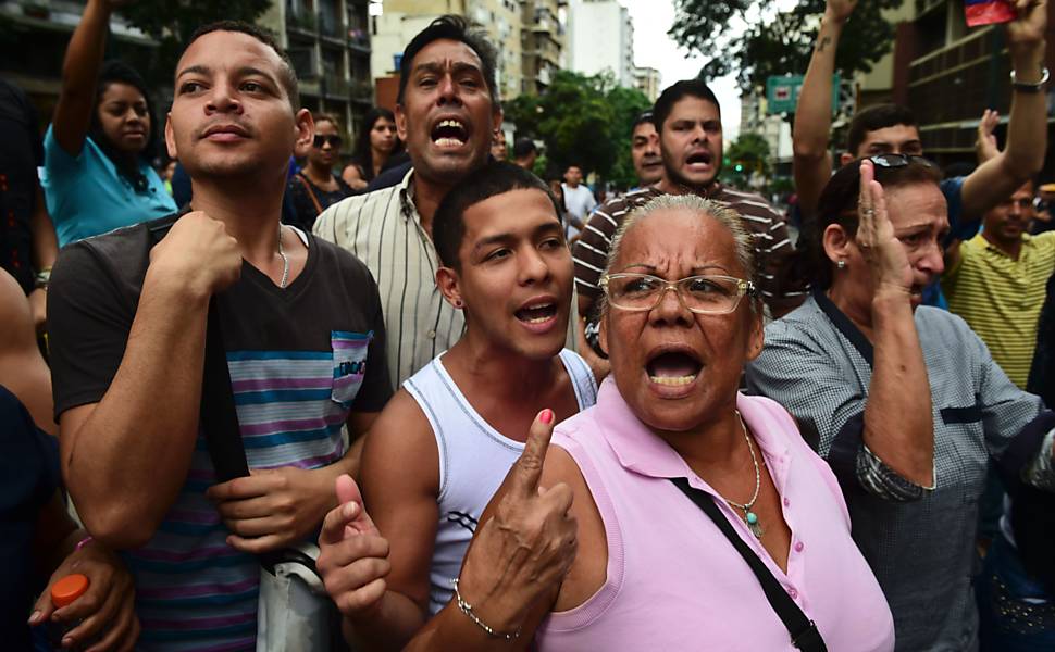 Protesto contra desabastecimento na Venezuela