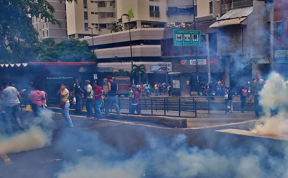 Protesto contra desabastecimento na Venezuela