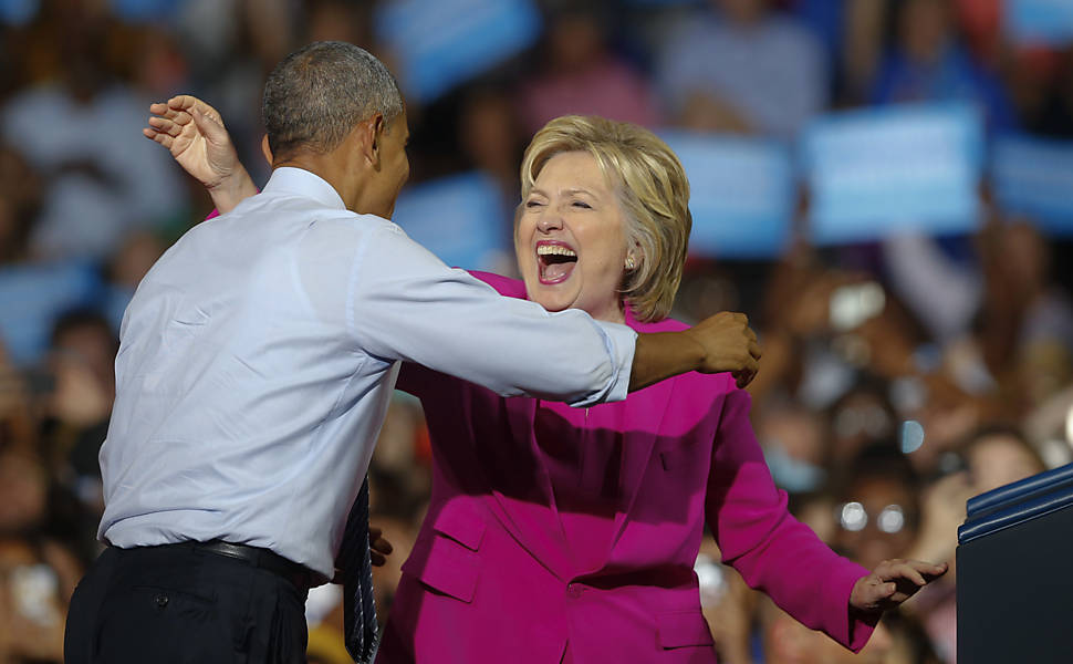 Obama e Hillary Clinton fazem comcio na Carolina do Norte