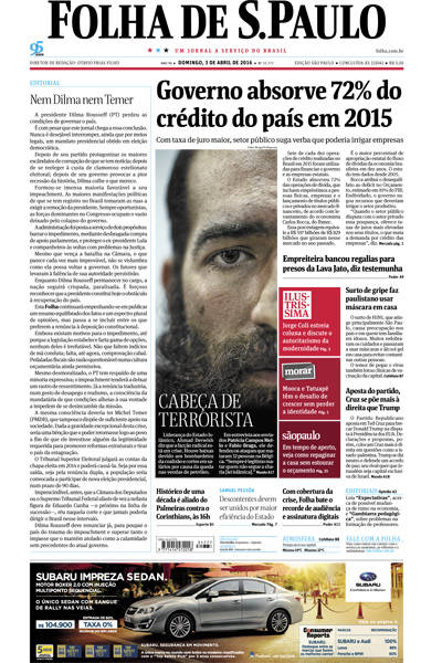 Cover Pages About Impeachment in Folha