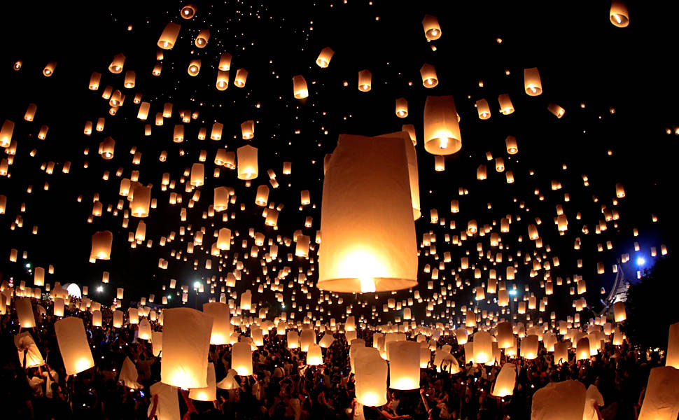 Festival das luzes na Tailndia