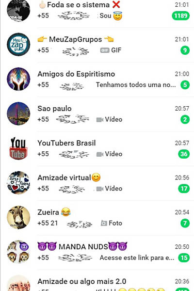 Grupos de bate-papo no WhatsApp