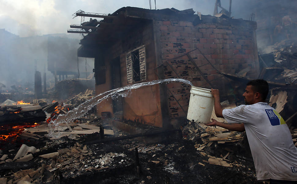 Incndio na favela de Paraispolis