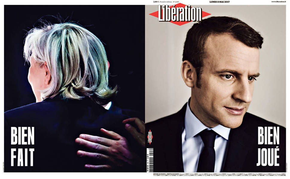 A vitria de Emmanuel Macron na imprensa francesa