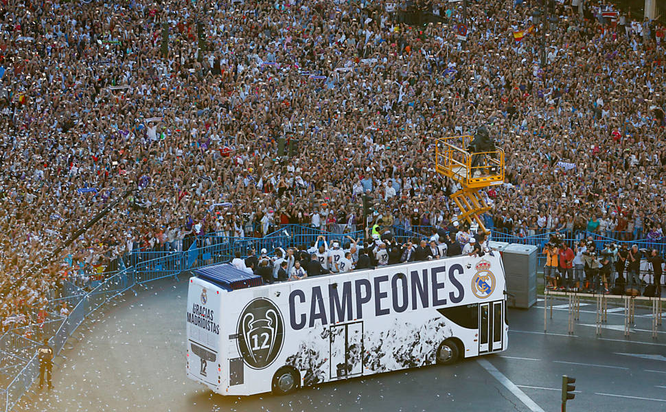 Real Madrid comemora título da Liga dos Campeões na Espanha